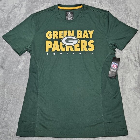 Green Bay Packers Shirt Mens Medium NFL Apparel Green Short Sleeve Tee NEW - Picture 2 of 9